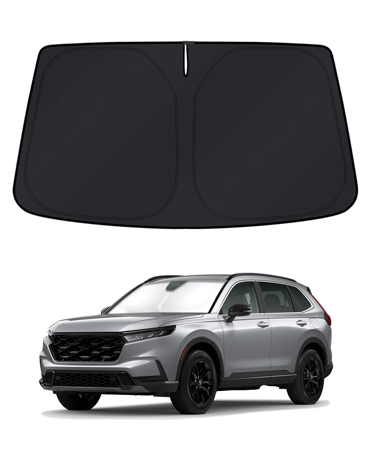 KUST Windshield Sun Shade for 2017-2026 Tesla Model Y/Model 3 Sunshade Accessories (Fit 2025-2026 Model Y Juniper / 2024 Model 3 Highland) Upgraded Foldable Sunshade, Blocks UV Rays Keep Car Cool
