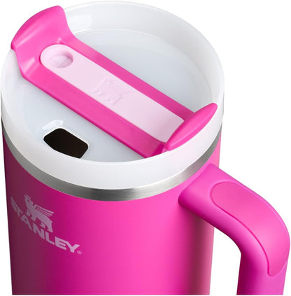 Vaso Stanley Quencher H2.0 con asa y pajita de 40 oz | Tapa Flowstate de 3 posiciones | Compatible con portavasos para viajes | Vaso térmico de acero inoxidable | Sin BPA | Arándano
