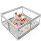 Baby Playpen with Mat 50x50 Inch, Playpen with Colorful Ball for Babies and Toddlers, Baby Play Pen Pin Indoor Play Fence (Mat and Ball Included)