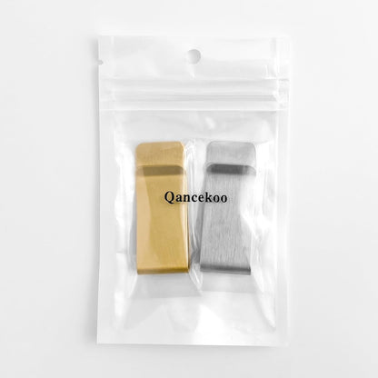 2 PCS Stainless Steel Slim Money Clips Sturdy Cash Receipt Note Clip Credit Card Wallet Bill Holders for Men and Women - Silver and Gold