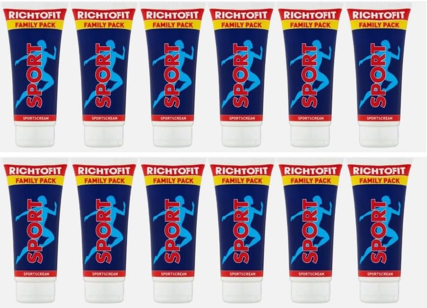 Sport Massage Cream (Pack of 12) – Natural Herbal Muscle Care for Warm-Up & Recovery – Enriched with 7 Plant Extracts – 12 x 5.6 oz (160g)
