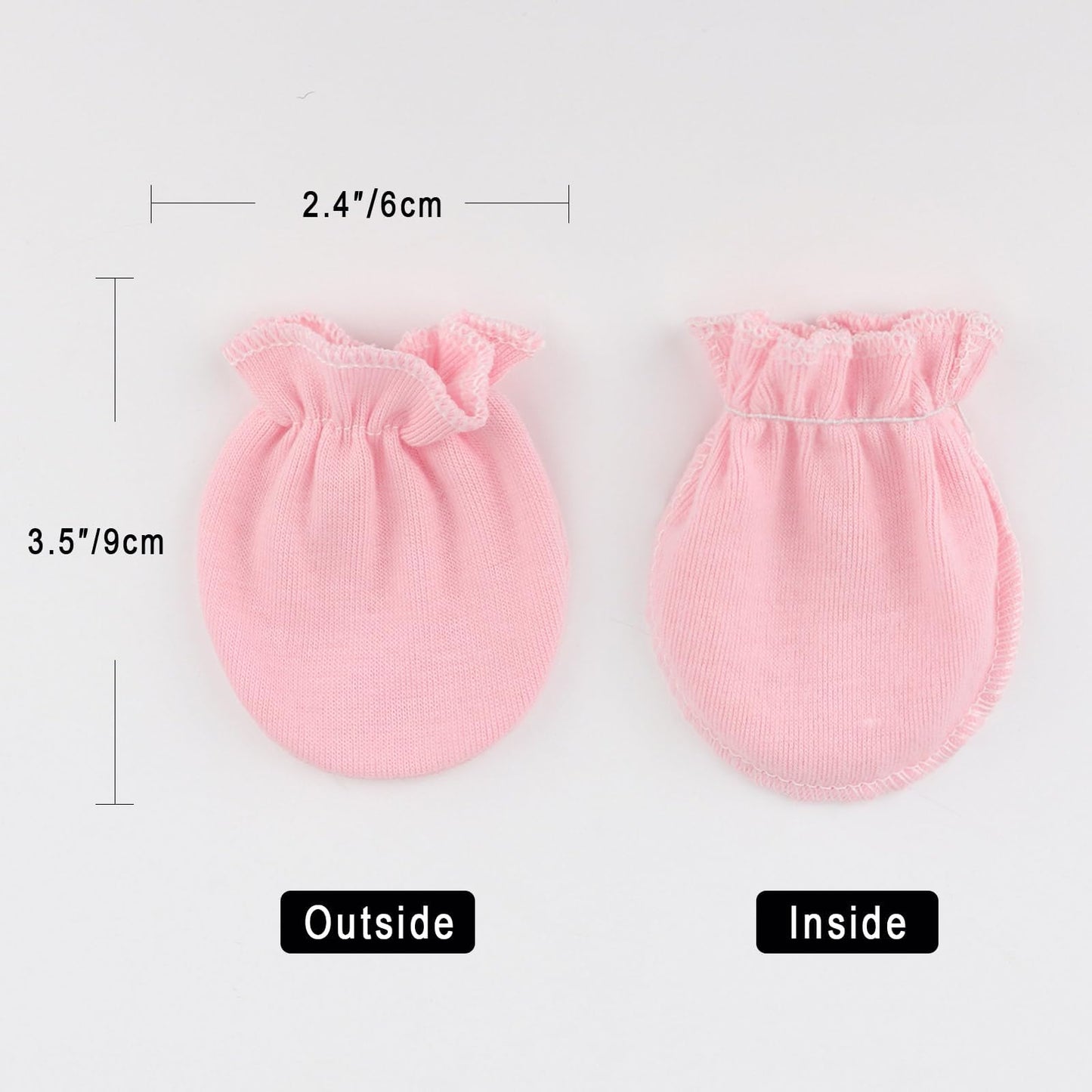 BQUBO Baby Fäustlinge Kratzschutz Handschuhe aus Baumwolle mit elastischem Bündchen Hypoallergen für Neugeborene und Babys von 0-6 Monaten Jungen und Mädchen