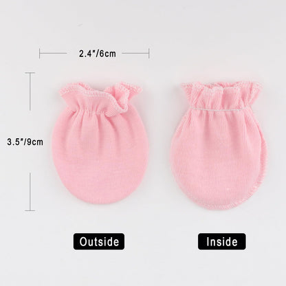 BQUBO Baby Fäustlinge Kratzschutz Handschuhe aus Baumwolle mit elastischem Bündchen Hypoallergen für Neugeborene und Babys von 0-6 Monaten Jungen und Mädchen