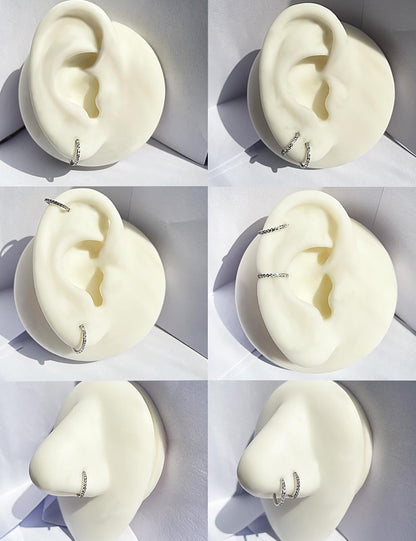 TDEBA Conch Piercing Schmuck, 316L Chirurgenstahl Segment Nasenring, CZ Knorpel Ohrringe, Lippenring, Segment Helix Rook Nahtloser Clicker Piercing Schmuck
