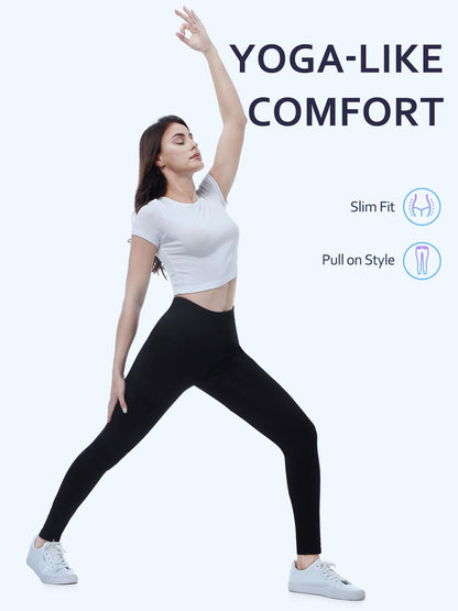 Chasehot Pull-On Skinny Jeans für Damen, dehnbare High-Waist Leggings, trendige Bauchkontrolle, Denim-Jeggings mit Taschen, Dark Wash-L