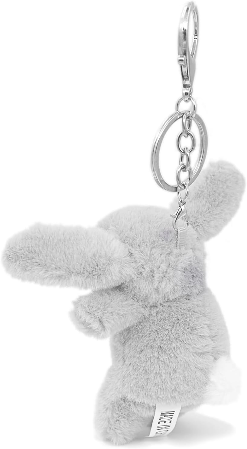 Niedlicher Hasen-Plüsch-Schlüsselanhänger für Handtasche, 3,5 Zoll Mini-Kaninchen-Schlüsselanhänger für Rucksack, Handtaschen-Anhänger, Geschenk für Mädchen und Frauen