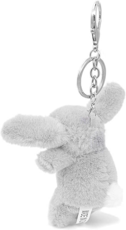 Niedlicher Hasen-Plüsch-Schlüsselanhänger für Handtasche, 3,5 Zoll Mini-Kaninchen-Schlüsselanhänger für Rucksack, Handtaschen-Anhänger, Geschenk für Mädchen und Frauen