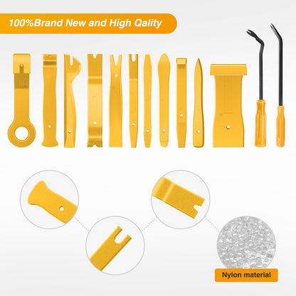 GOOACC 5PCS Auto Trim Removal Tool Kit No-Scratch Pry Tool Kit for Car Door Clip Panel & Audio Dashboard Dismantle -5PCS