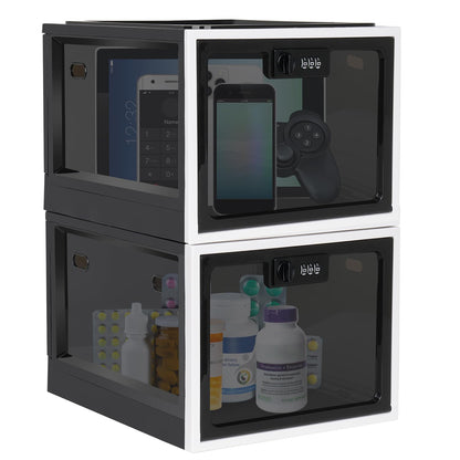 Lalifebuss Medicine Lock Box, Medication Lockable Container for Refrigerator Food Safe Locking Box Tablet Phone Locked Box for Kitchen Home School and Office Safety