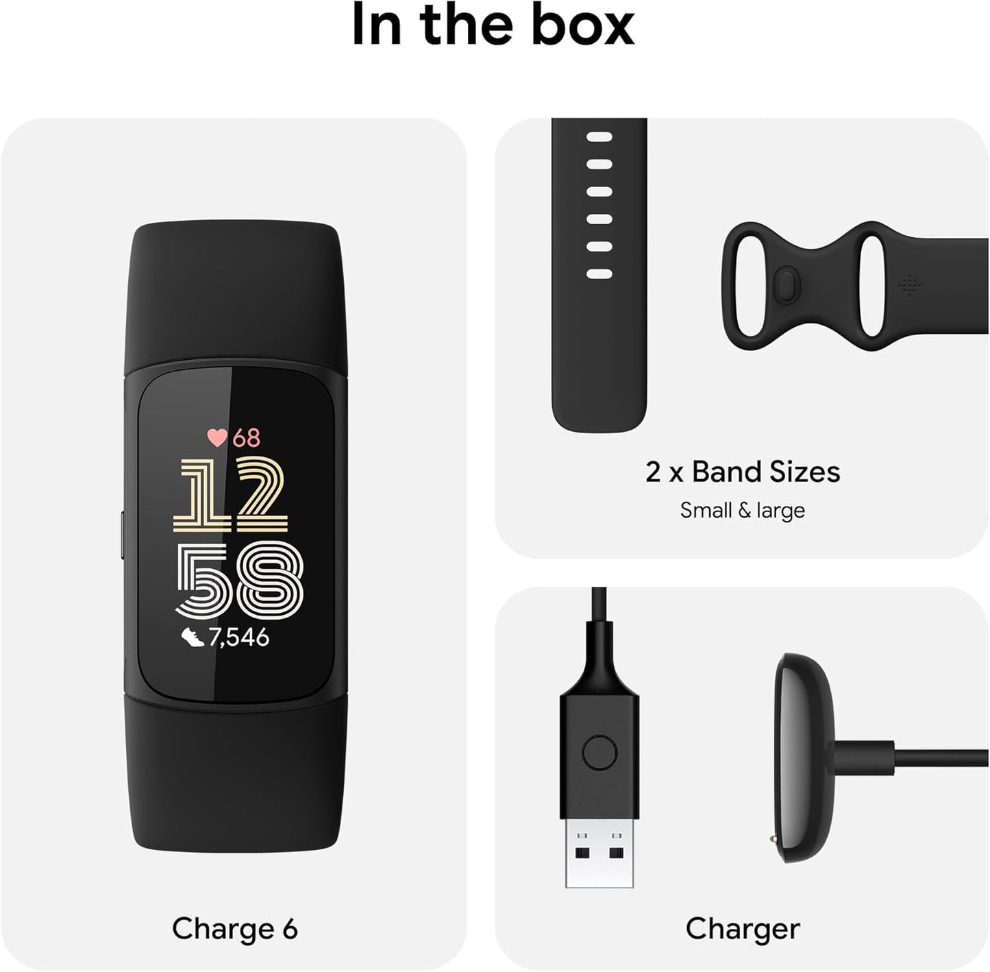 Google Fitbit Charge 6 Advanced Health and Fitness Tracker with Built-in GPS, Stress Management Tools, Sleep Tracking, 24/7 Heart Rate and more -- Black/Blac