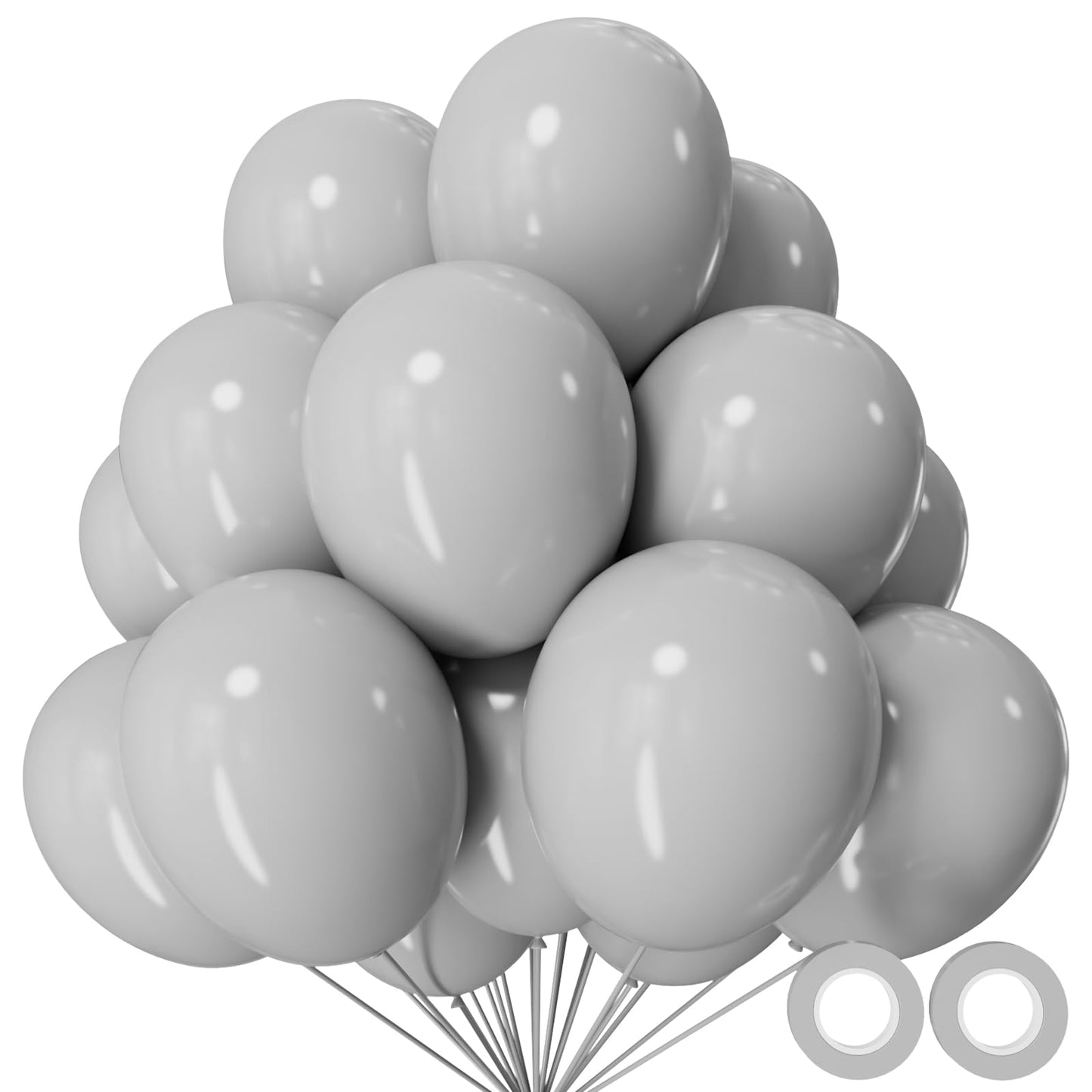 110pcs Black Balloon 12 inch, Black Latex Balloons for Birthday Party Baby Shower Wedding(with 2 Ribbons).