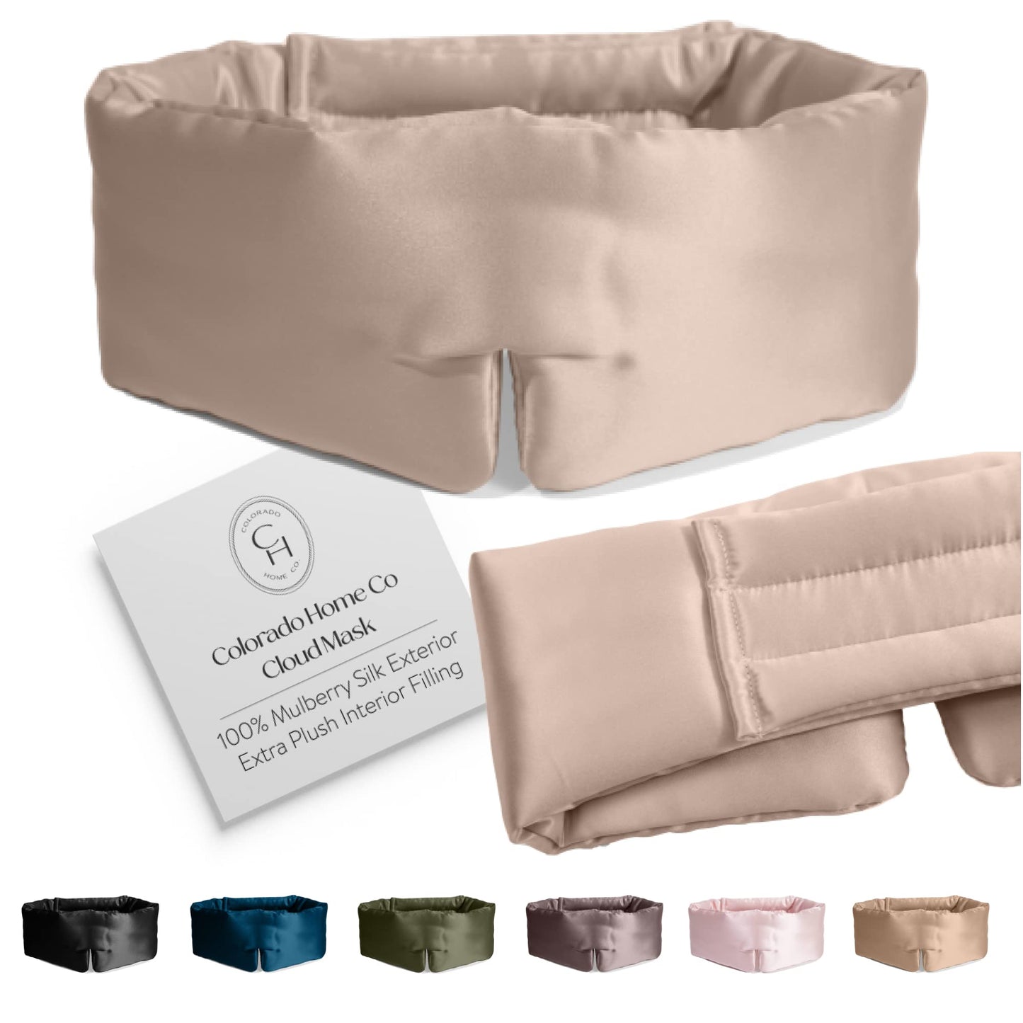 SUNDAYSILKS™ Exclusive Mulberry Silk Sleep Mask | Soft Eye Covers, Blackout Sleeping Mask for Women & Men | Silk Eye Mask for Sleep, Travel, and Relaxation | Antifaz para Dormir [Nude Champagne]
