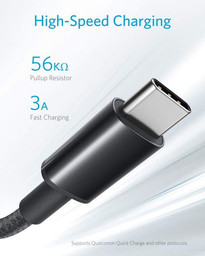 Anker Kabel [2 Stück 1,8m], USB A auf USB C Ladekabel für iPhone 17 Serie, Samsung Galaxy S10 S10+, LG V30, Beats Fit Pro und weitere (Schwarz).