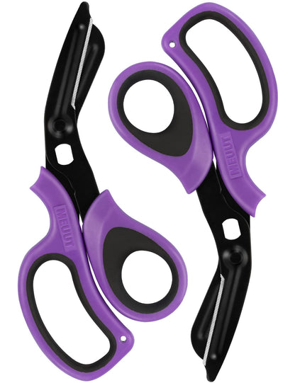 MEUUT 2 Pack Medical Scissors Trauma Shears for Left and Right Hand -Patented Bandage Scissors All Purpose with Non-Stick Blades, Surgical Grade Shears Stainless Steel EMT Scissors for Nurses EMT