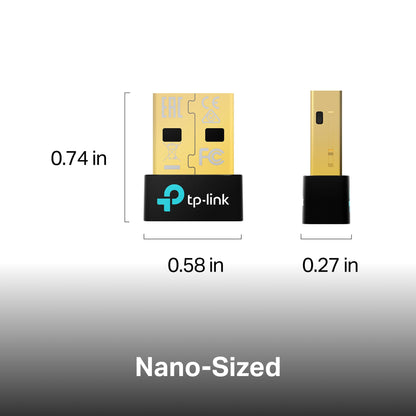 TP-Link USB Bluetooth Adapter for PC - Bluetooth 5.4 Dongle Receiver, Plug and Play, Nano Design, EDR & BLE, Supports Windows 11/10/8.1/7 for Desktop, Laptop, Keyboard, Mouse, etc (UB500)