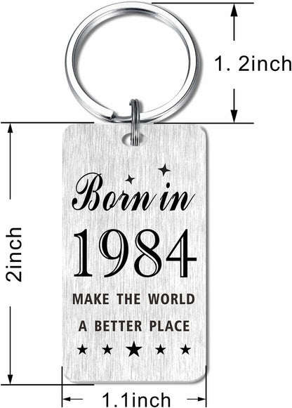Gezxin Happy Birthday Schlüsselanhänger Geschenke für Frauen Männer - Personalisierter Edelstahl Geburtstagsschlüsselanhänger - Mach die Welt zu einem besseren Ort