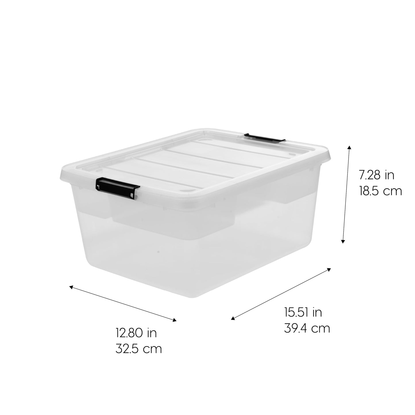 IRIS USA 6-Pack Clip Box with Latching Lids, 18 Quart Craft Storage Bins, Art & Writing Supply Containers for Home, Office & Classroom Organization