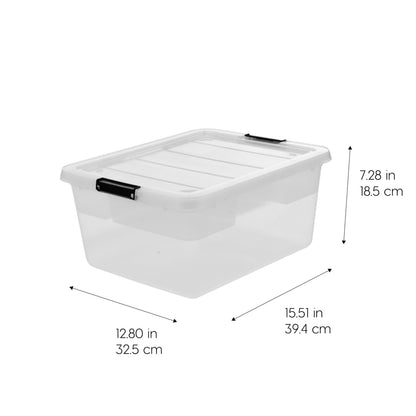 IRIS USA 6-Pack Clip Box with Latching Lids, 18 Quart Craft Storage Bins, Art & Writing Supply Containers for Home, Office & Classroom Organization