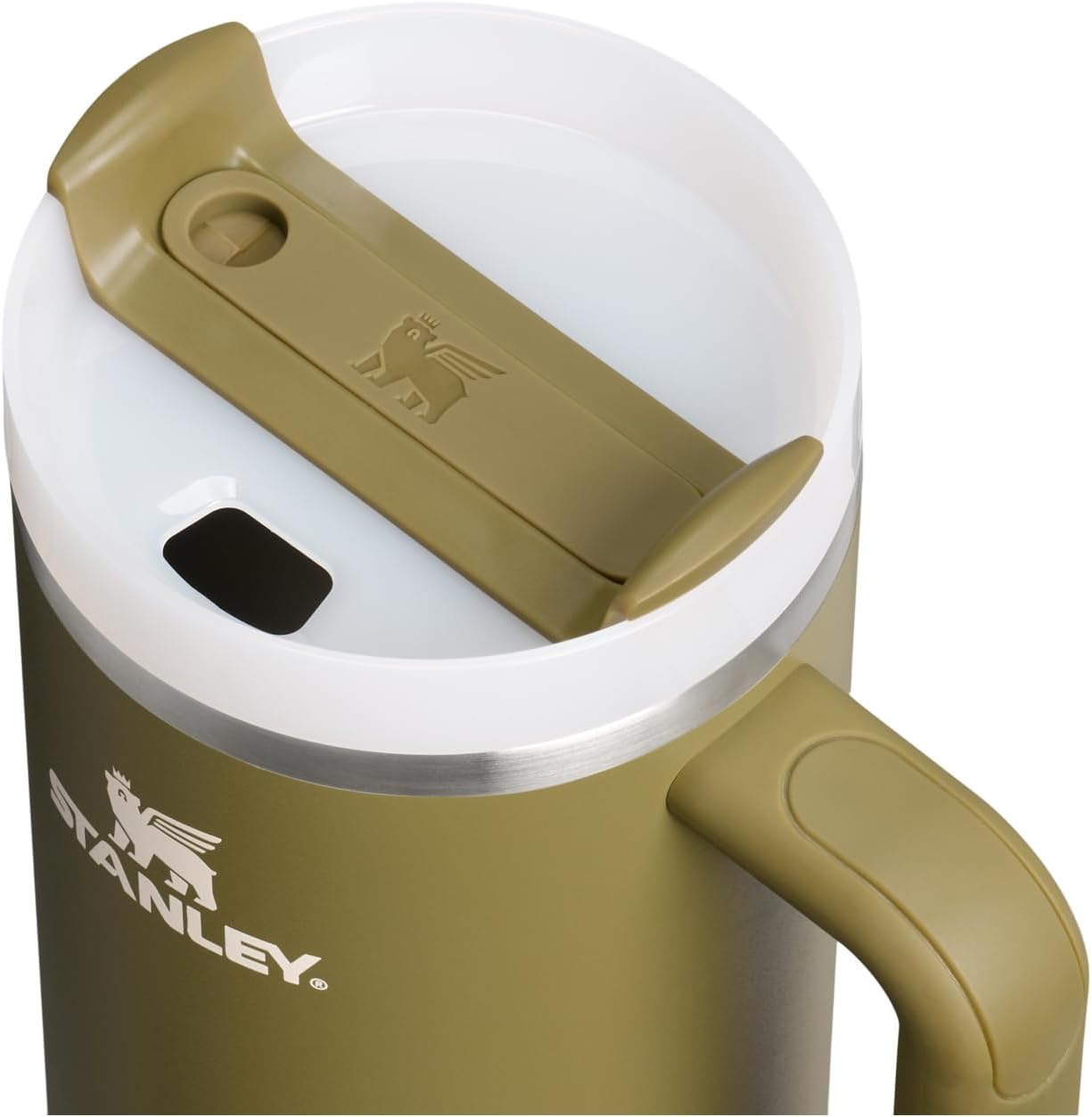 Vaso Stanley Quencher H2.0 con asa y pajita de 40 oz | Tapa Flowstate de 3 posiciones | Compatible con portavasos para viajes | Vaso térmico de acero inoxidable | Sin BPA | Arándano