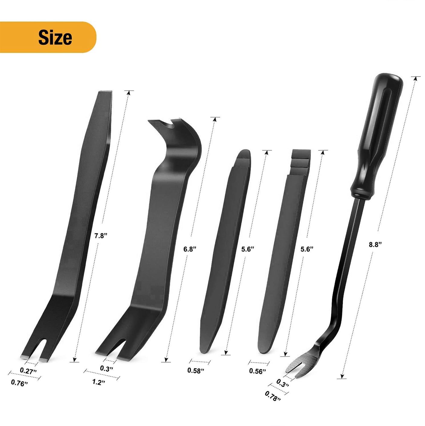 GOOACC 5PCS Auto Trim Removal Tool Kit No-Scratch Pry Tool Kit for Car Door Clip Panel & Audio Dashboard Dismantle -5PCS