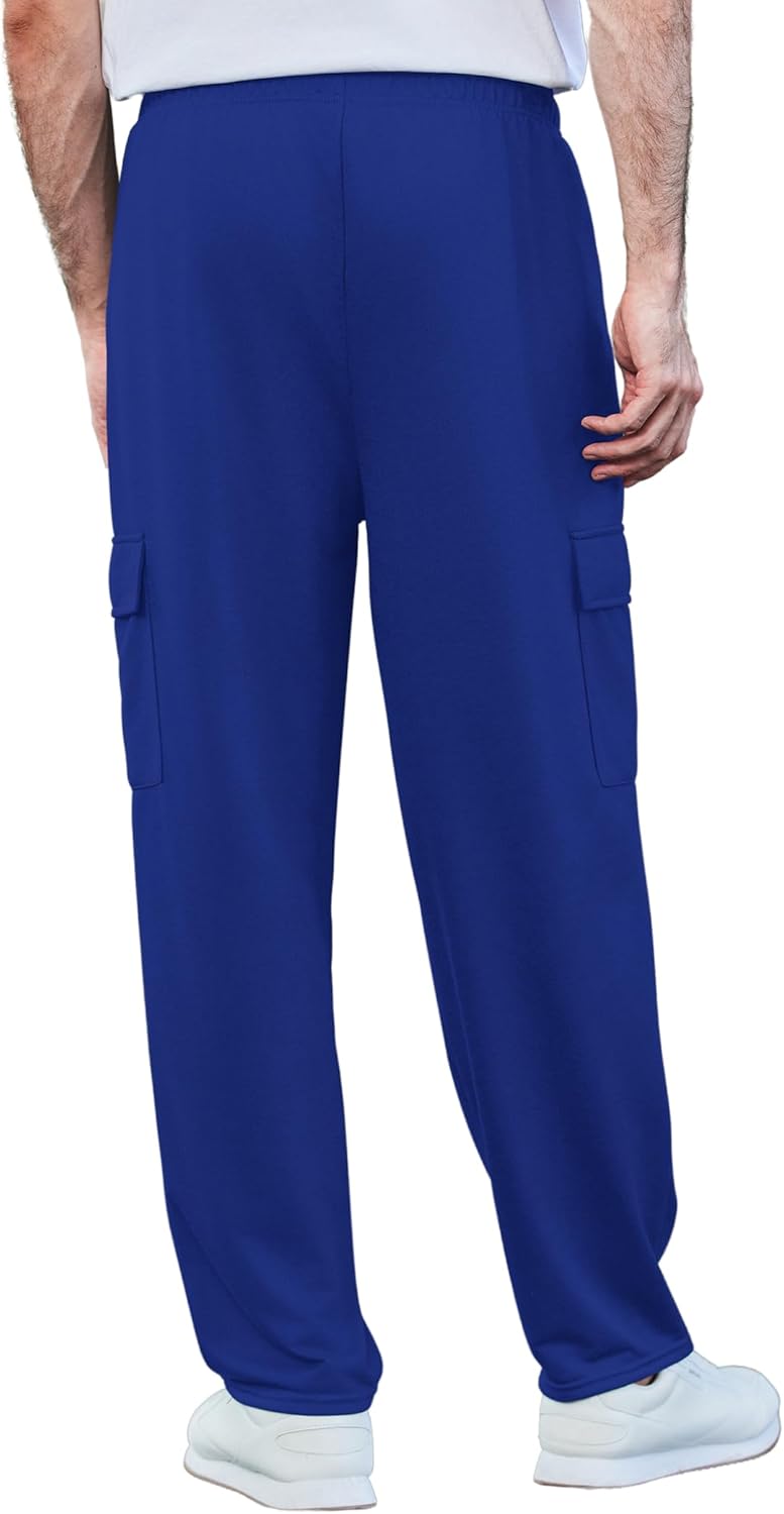 Deyeek Herren Cargo Jogginghose Open Bottom Baggy Leichte Cargo Sweatpants für Männer Locker sitzende Freizeithose mit Taschen