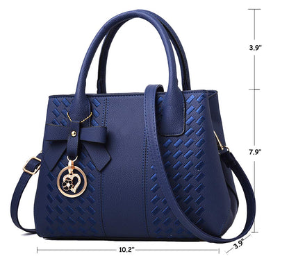 Jeniulet Geldbörsen und Handtaschen für Damen Mode Damen PU-Leder Top-Griff Satchel Schulter Tragetaschen Dunkelgrau 10.2" x 3.9" x 7.9"