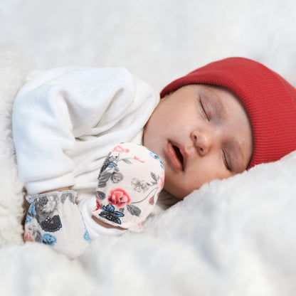 BQUBO Baby Fäustlinge Kratzschutz Handschuhe aus Baumwolle mit elastischem Bündchen Hypoallergen für Neugeborene und Babys von 0-6 Monaten Jungen und Mädchen