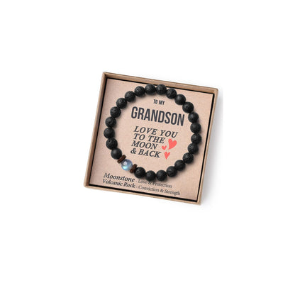 THEMEROL Handmade Gifts for Boys/Men-Love/Strength-Natural Gemstone Bracelet for Son Grandson Dad Boyfriend Husband Brother Nephew Uncle