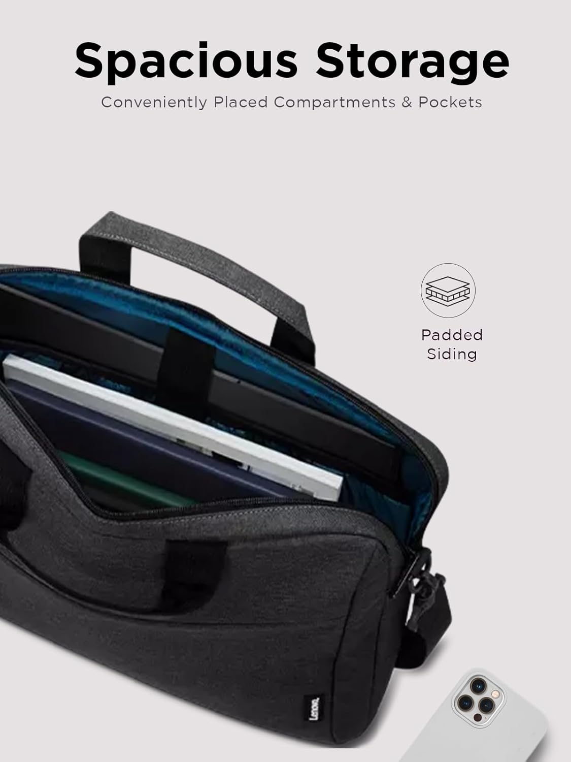 Lenovo Laptop-Tragetasche T210, Notebooktasche für 15,6-Zoll-Laptop/Tablet, elegantes Design und wasserabweisendes Material, GX40Q17229
