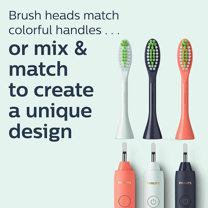 Philips One by Sonicare Ersatzbürstenköpfe, 2er-Pack, Schwarz, Kompatibel mit Philips One elektrische Zahnbürste, BH1022/06