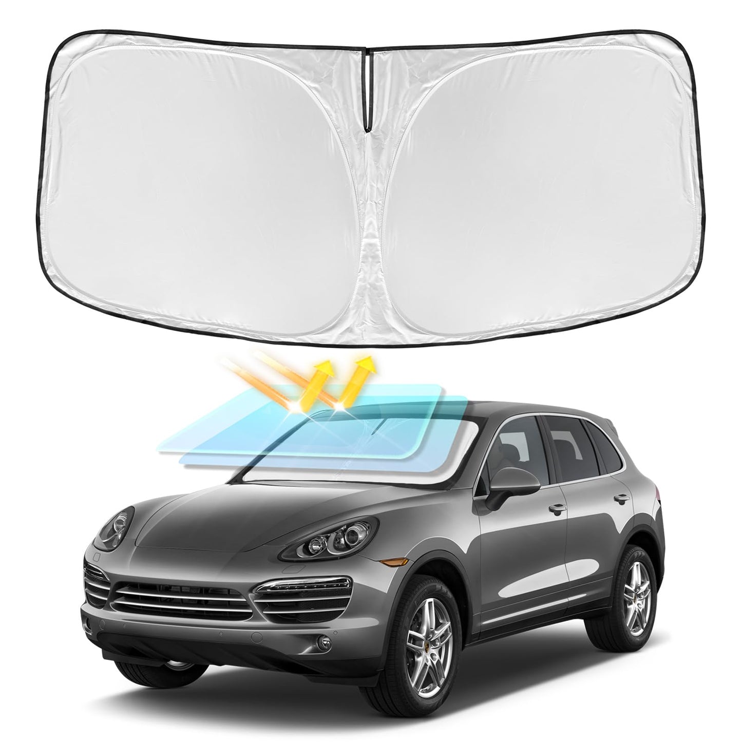 for Toyota Tacoma 2016-2023 2024 2025 2026 Sun Shade Sunshade Windshield Cover - 4 Layers Front Window Shade Custom Fit Tacoma 2Dr 4Dr Pickup Sun Visor 240T Shade Blocks UV Rays Car Accessories