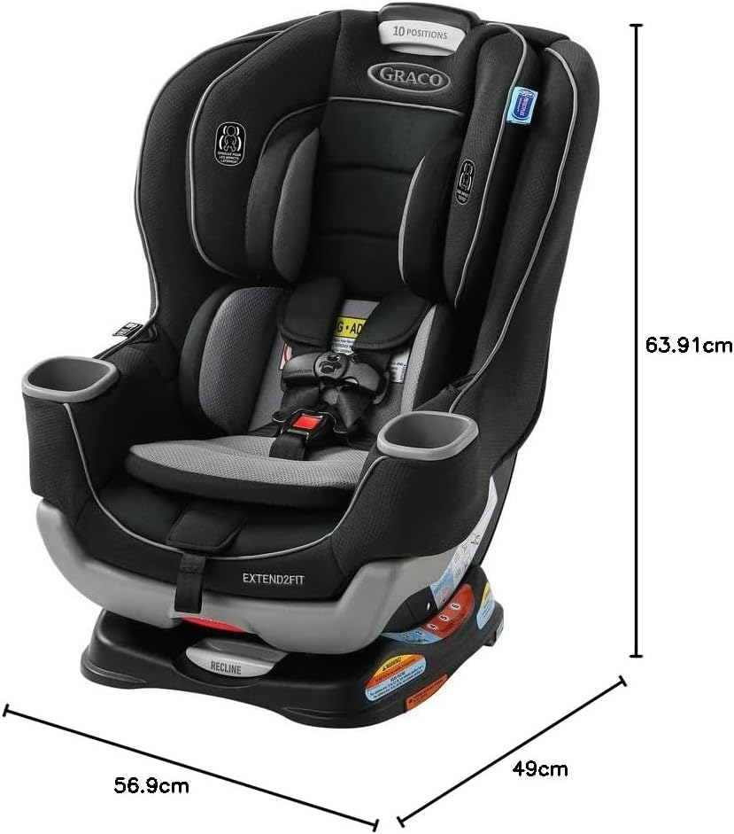 Graco Extend2Fit Kindersitz, 2-in-1 vorwärts- und rückwärtsgerichteter Babysitz, 1,8-30 kg (4-65 lb), Carter