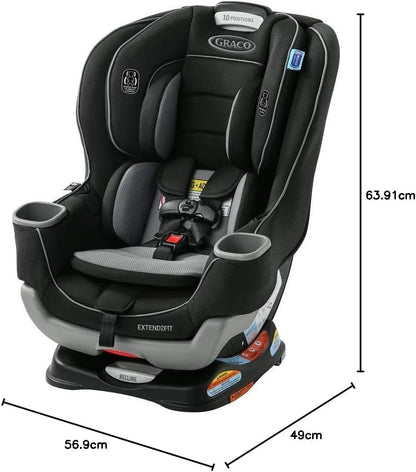 Graco Extend2Fit Kindersitz, 2-in-1 vorwärts- und rückwärtsgerichteter Babysitz, 1,8-30 kg (4-65 lb), Carter
