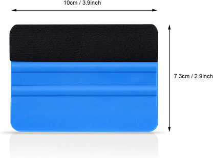 EHDIS 2 Stücke Vinyl Rakel Filzkantenrakel 10 cm Auto Vinyl Abzieher Decal Applikator Fensterfolien-Werkzeug mit Filzkante (2 Stücke, Blau)