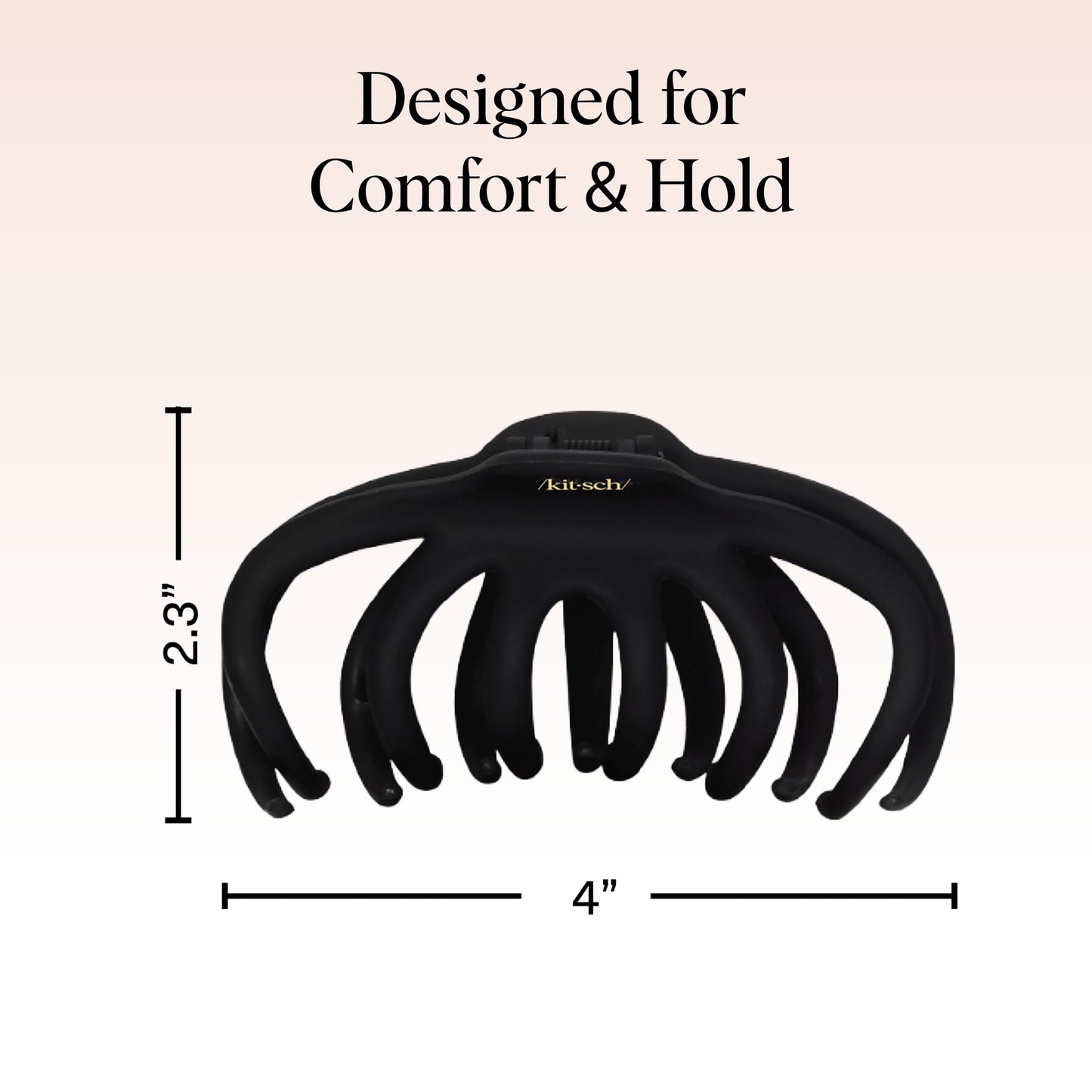 Kitsch Mittelgroße Haarspangen für Damen, starker Halt, Haarclips aus recyceltem Kunststoff für dickes Haar | Ideal für Hochsteckfrisuren, halb offene Frisuren | Ideale Geschenke für Frauen – 2 Stück, Schwarz und Schildpatt