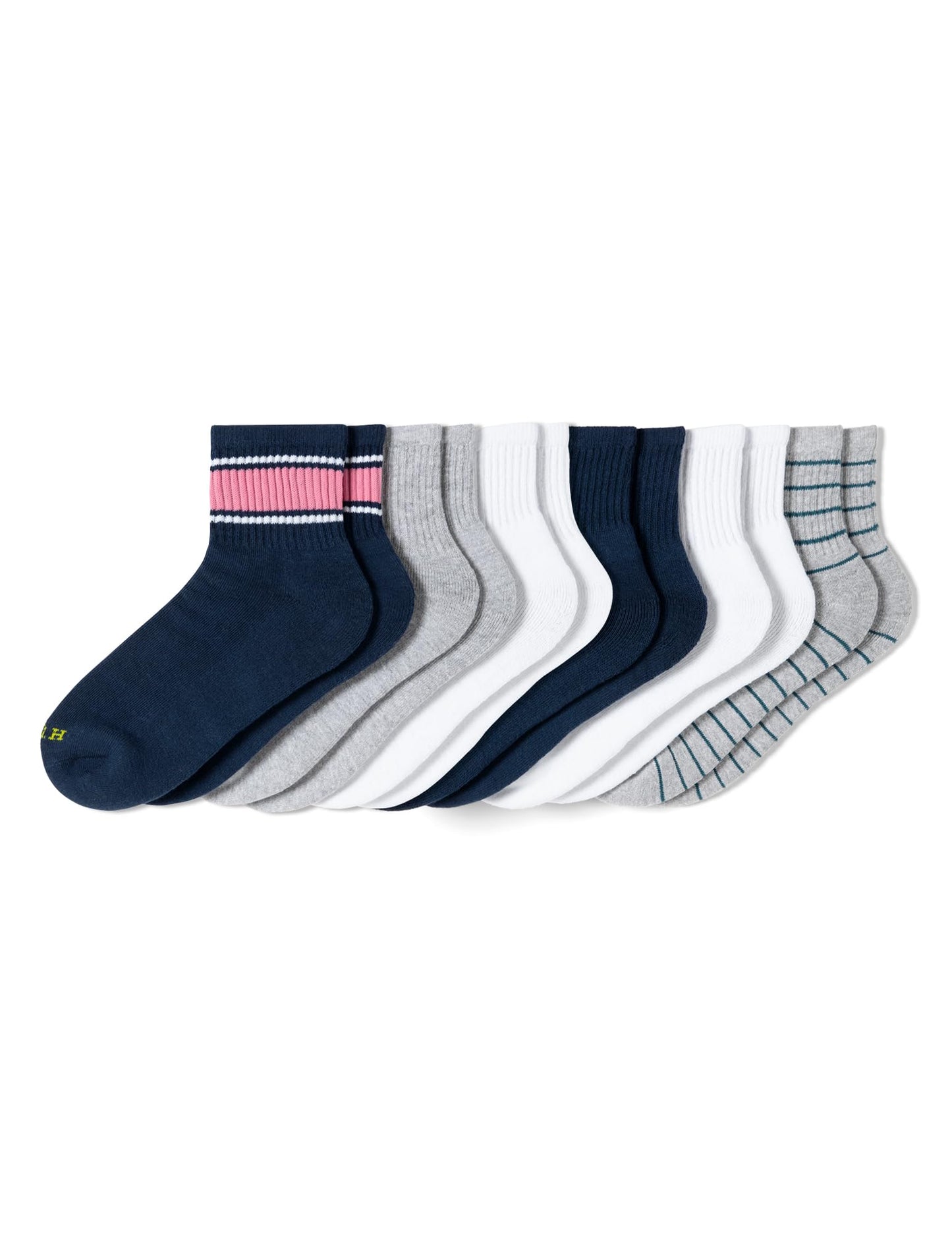 Hue Damen Mini-Crew-Socken, 6er-Pack, Weiß, Einheitsgröße
