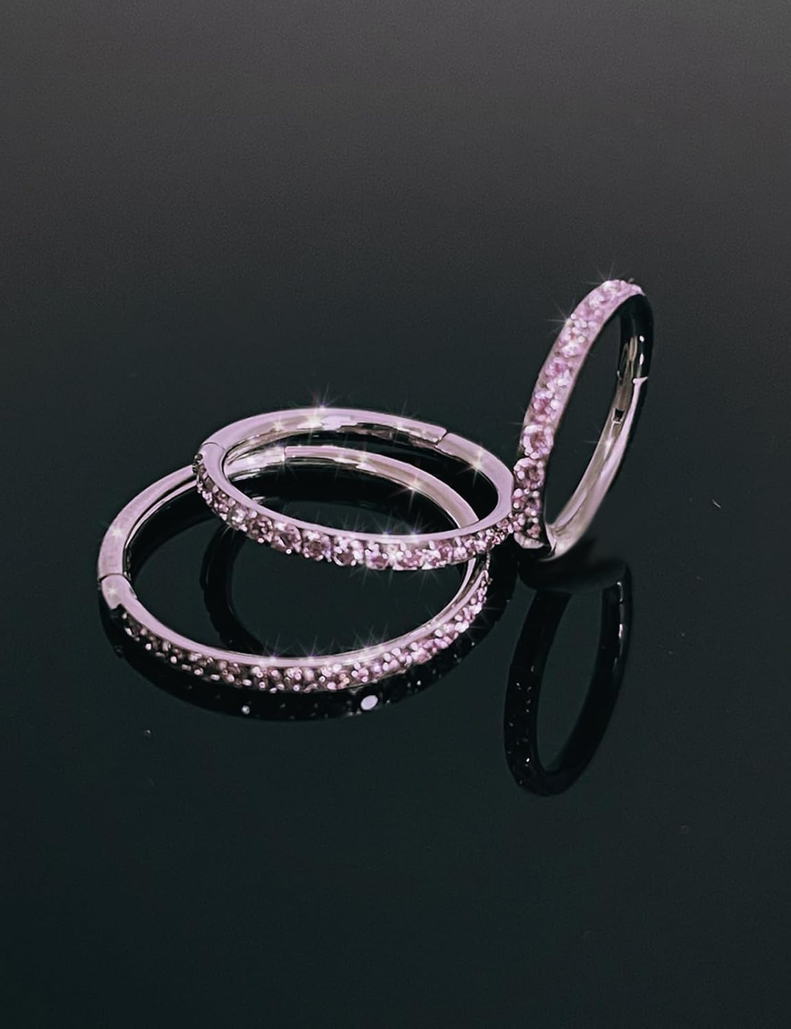TDEBA Conch Piercing Schmuck, 316L Chirurgenstahl Segment Nasenring, CZ Knorpel Ohrringe, Lippenring, Segment Helix Rook Nahtloser Clicker Piercing Schmuck