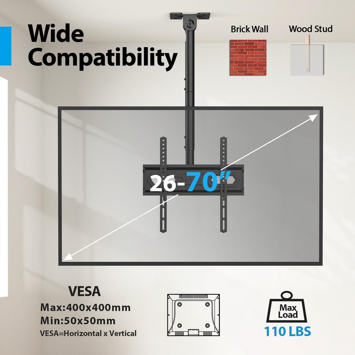 USX STAR Corner TV Wall Mount Long Arm TV Mount Bracket for 37-84 Inch TVs, Full Motion TVs Wall Mounts with 32” Articulating Arms Extension & Tilt & Swivel, Max VESA 600x400mm, Holds up to 100 lbs