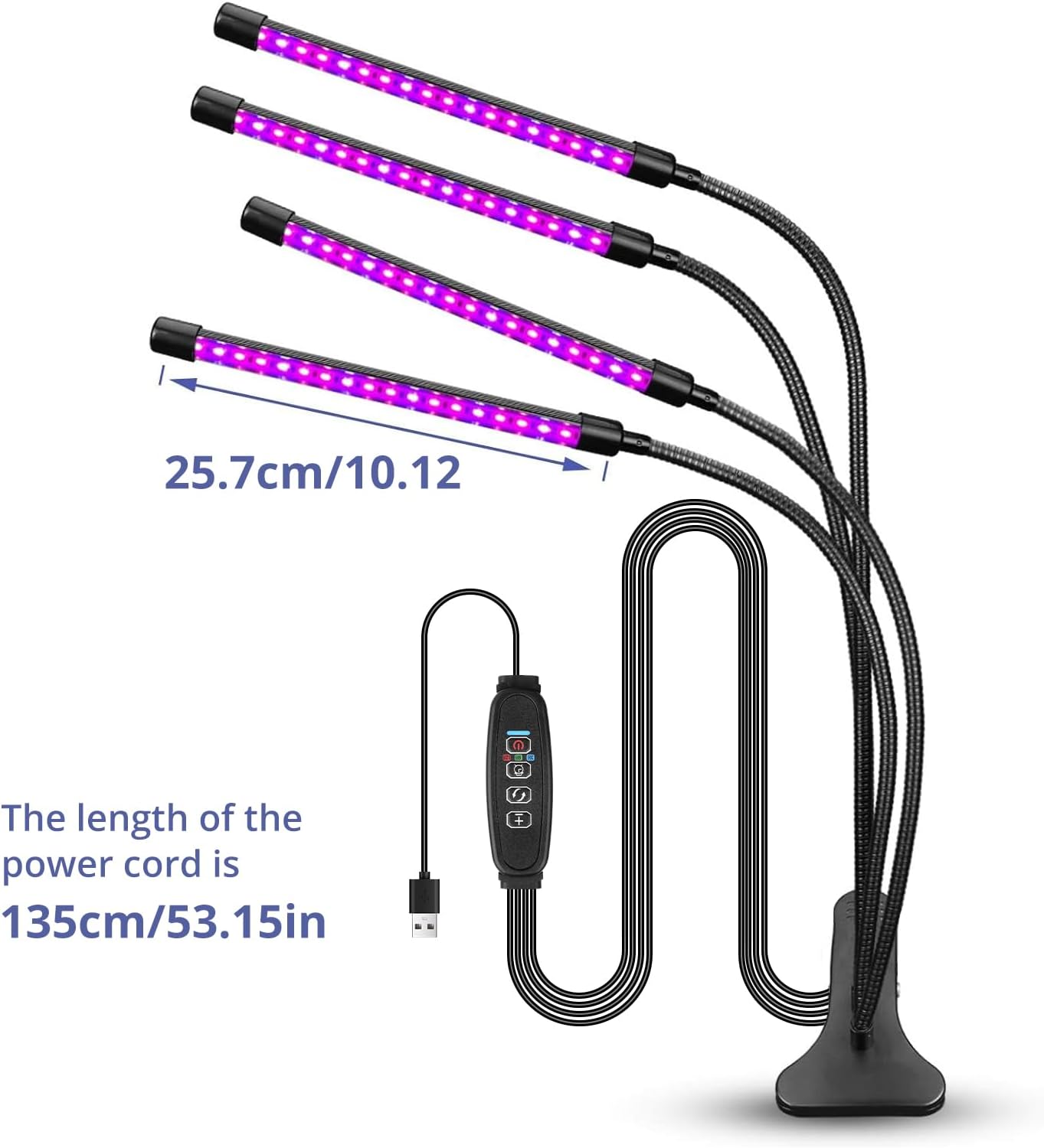 Sondiko LED Pflanzenlampe, Vollspektrum Pflanzenleuchte für Zimmerpflanzen mit automatischem Ein-/Ausschalten 3/9/12H Timer, 10 dimmbare Stufen, verstellbarer Schwanenhals, 3 Schaltmodi