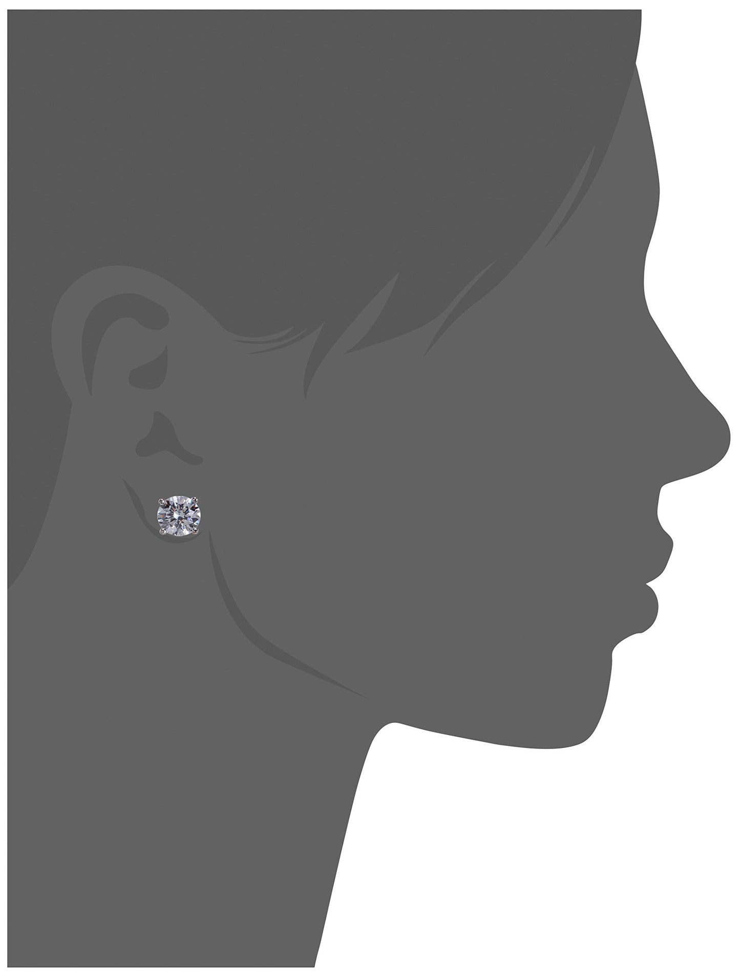 Amazon Essentials Yellow Gold Plated, Platinum or Rose Gold Plated Sterling Silver Infinite Elements Cubic Zirconia Stud Earrings | White, Blue, Green, or Pink Cubic Zirconia