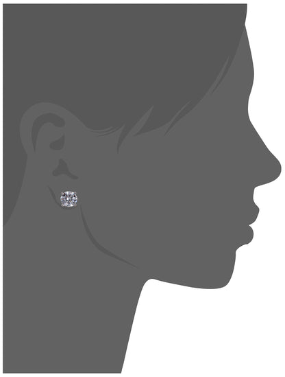 Amazon Essentials Yellow Gold Plated, Platinum or Rose Gold Plated Sterling Silver Infinite Elements Cubic Zirconia Stud Earrings | White, Blue, Green, or Pink Cubic Zirconia