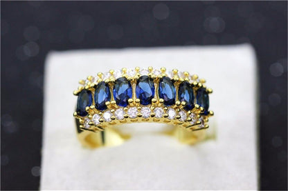 Uloveido Platinum Plated Green Cubic Zircon Rings for Women Fashion Jewelry J501