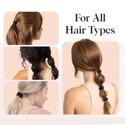 Kitsch Schwarze Haargummis ohne Haarschäden – Starke, dehnbare Haarbänder | Weiche Nylon-Pferdeschwanzhalter, ziepen nicht, ideal für Hochsteckfrisuren und Zöpfe | Ideale Geschenke für Frauen – Schwarz, 20 Stück