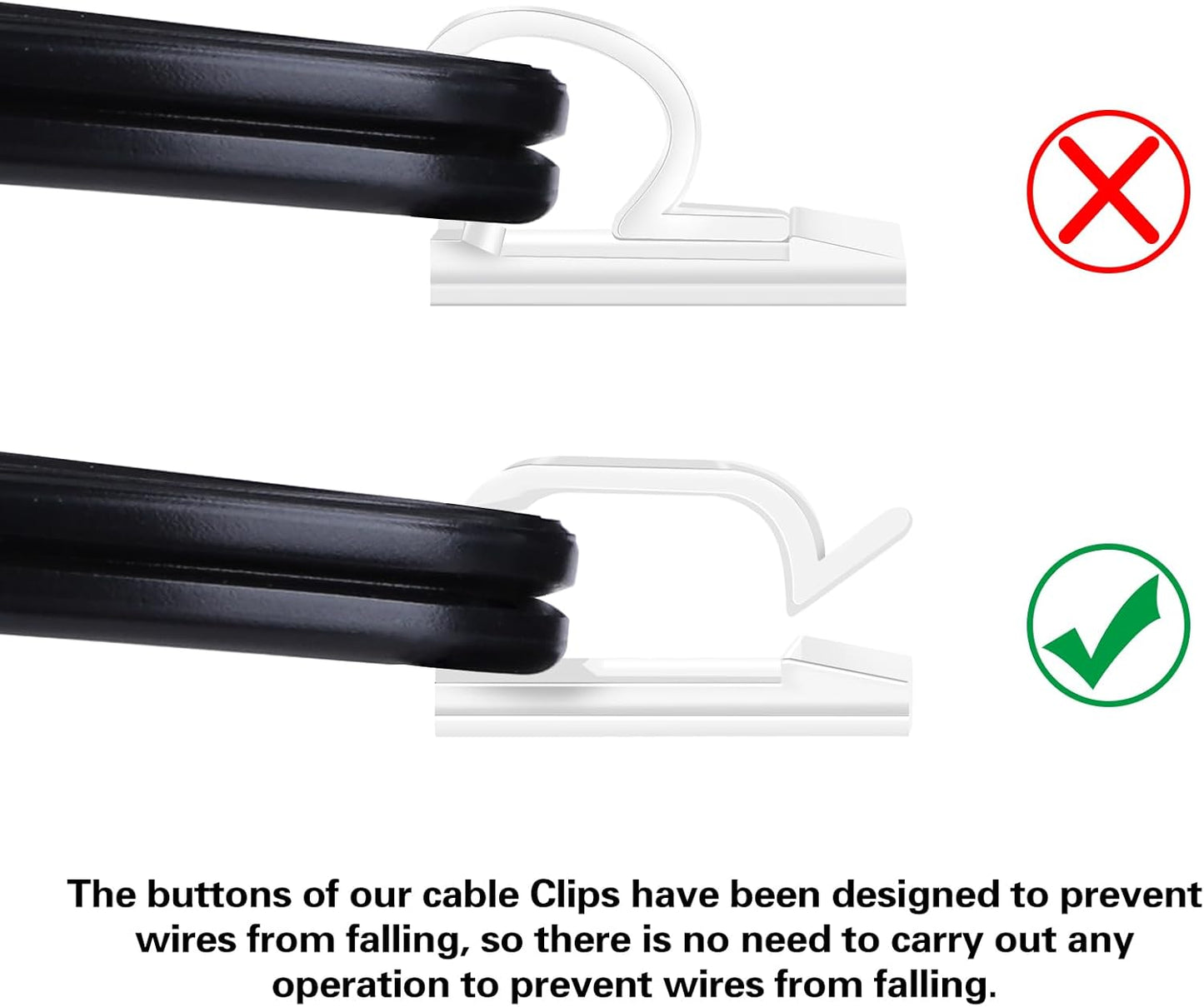 60 PCS XHF 5/8” Adhesive Cable Wire Clips Clear - A Simple Solution to Cable Management