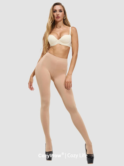 CozyWow Damen Laufmaschenresistente Strumpfhose 80 Denier Hoher Bund Semi-Blickdicht Weich und Elastisch
