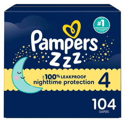 Pampers ZZZ Overnight Diapers, Size 3 (16-28 lbs), 116 Count, Nighttime Protection Disposable Baby Diaper