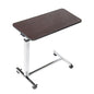 Drive Medical Overbed Table with Wheels - Secure Height Adjustment for Comfort - Non Tilt Surface - Smooth Rolling Design - Home & Hospital Use - Woodgrain Laminate Top - Silver Vein
