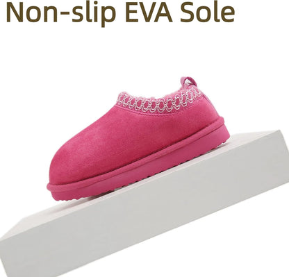 SMajong Kinder Hausschuhe Plüsch Warm Mädchen Flauschige Hausschuhe Jungen Plateau Pantoffeln Slip-on Schuhe Winter Innen Außen