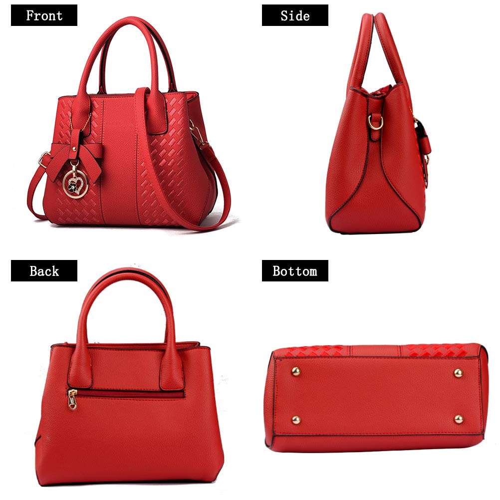 Jeniulet Geldbörsen und Handtaschen für Damen Mode Damen PU-Leder Top-Griff Satchel Schulter Tragetaschen Dunkelgrau 10.2" x 3.9" x 7.9"