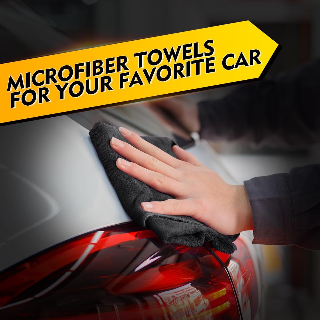 HOMEXCEL Mikrofasertuch 12er-Pack, 31,75 x 31,75 cm Mikrofasertücher für Autos, ultra-saugfähiges Autowaschtuch, fusselfreie, streifenfreie Reinigungstücher für Auto, Küche und Fenster (Grau)